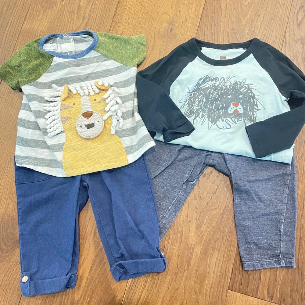 Mud pie & tea collection Animal Print T-Shirts and Pants Set